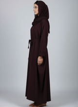 Nida fabric abaya with stitched gown