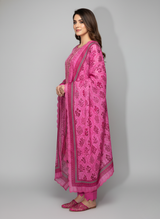 3 pc embroidered lawn dress