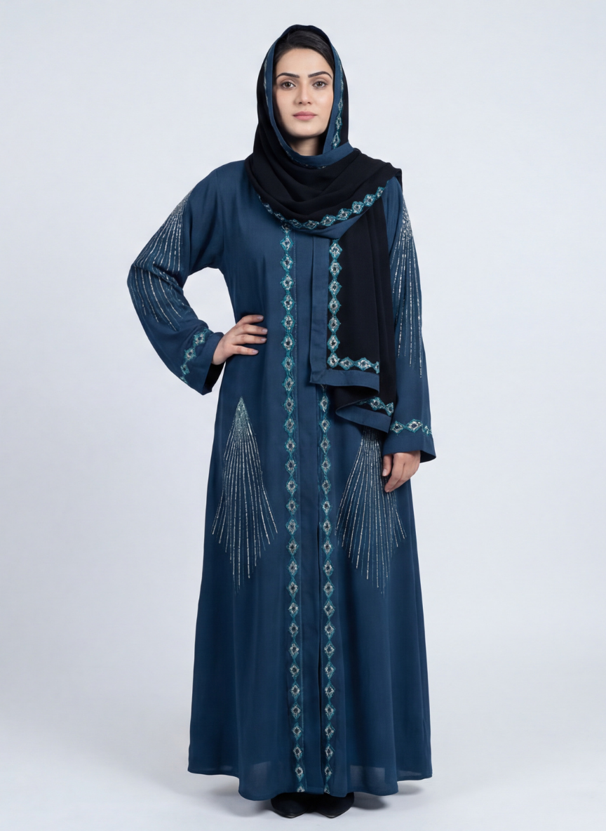 Stone Work Abaya