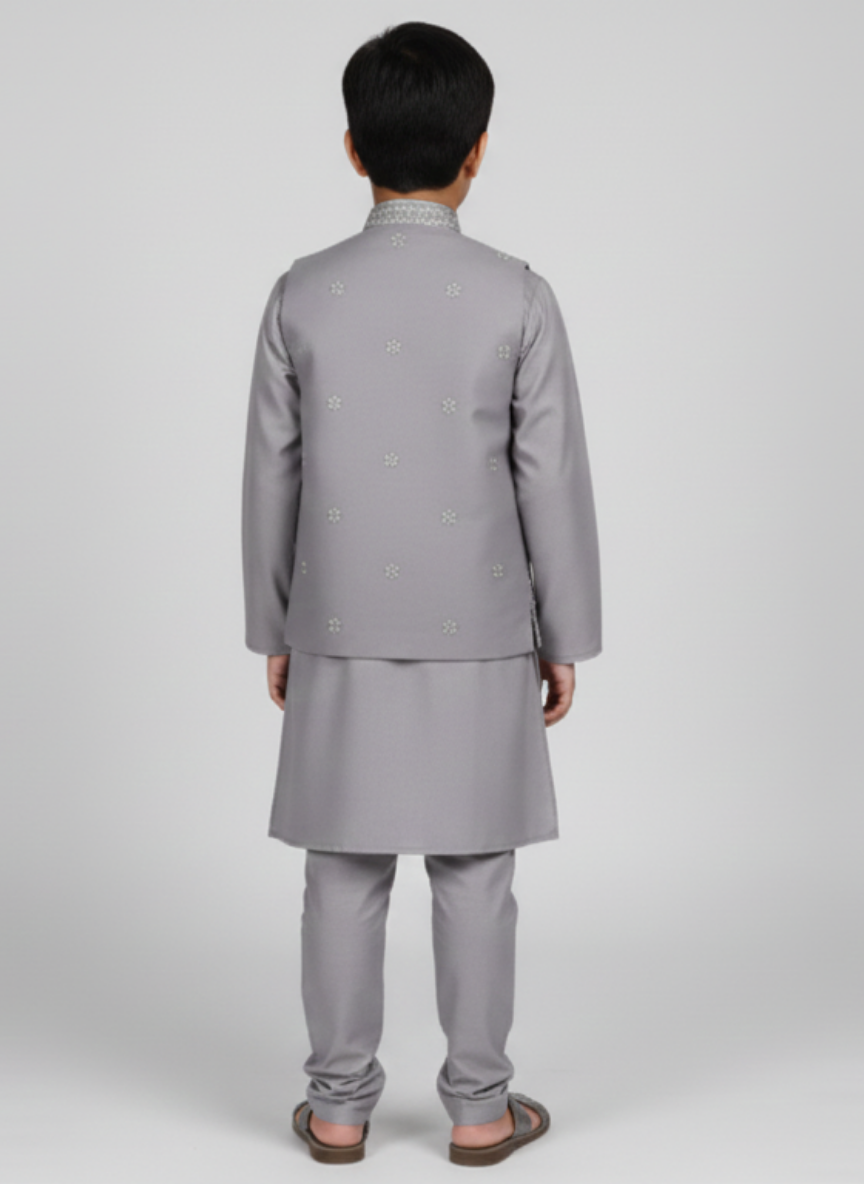 3 pcs kids Kurta Trouser with waistcoat