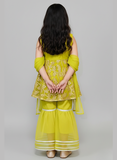 3pc chifon Gharara dress