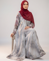 Front closed gown style silky Abaya