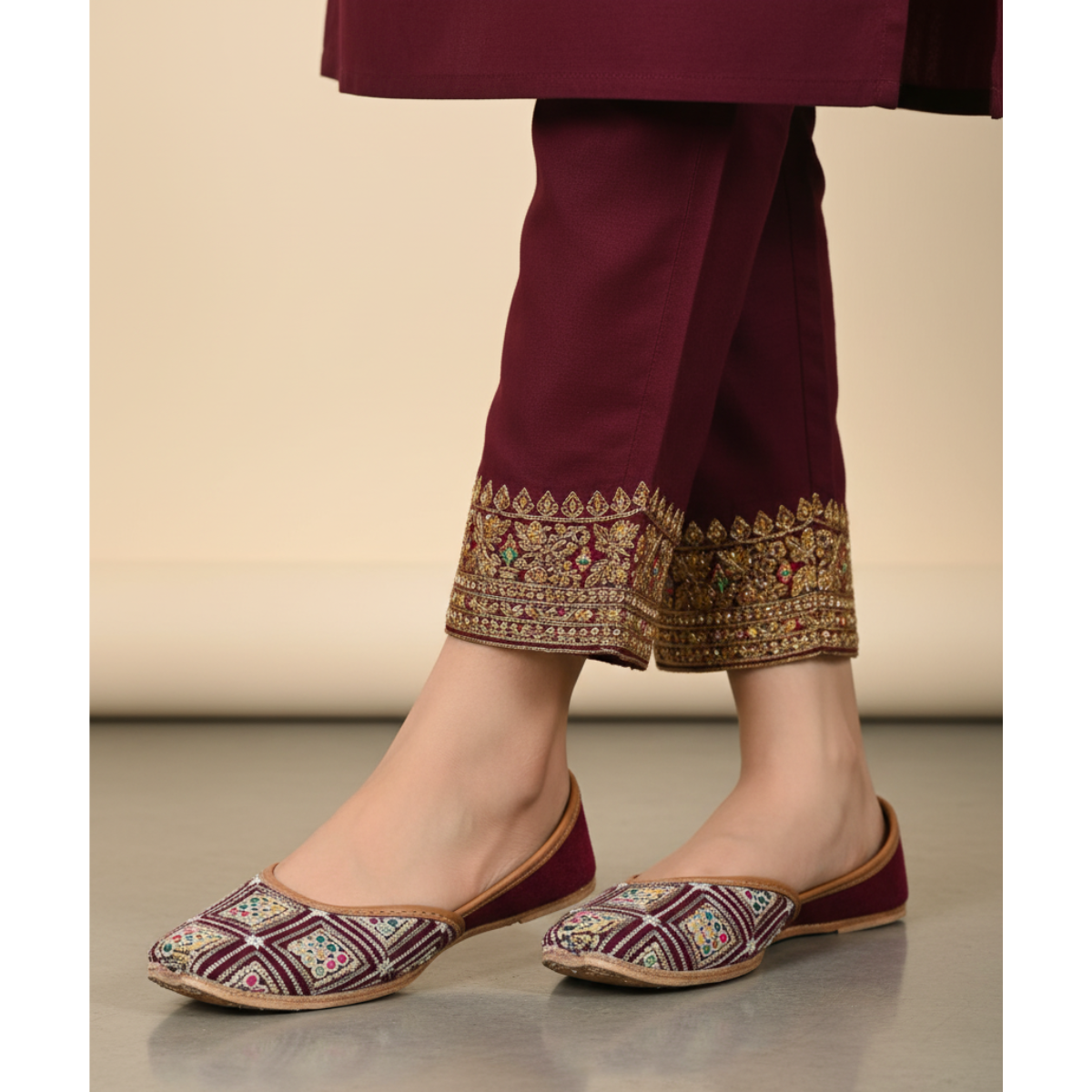 Valvet Khussa with Embroidery