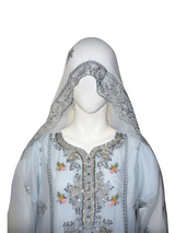 3 pc Pure Chiffon Embroidered Dress