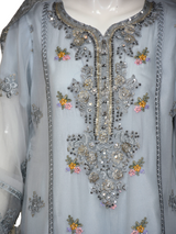 3 pc Pure Chiffon Embroidered Dress