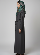 Nida fabric abaya with stitched gown