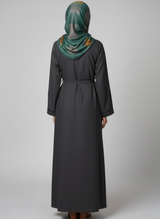 Nida fabric abaya with stitched gown