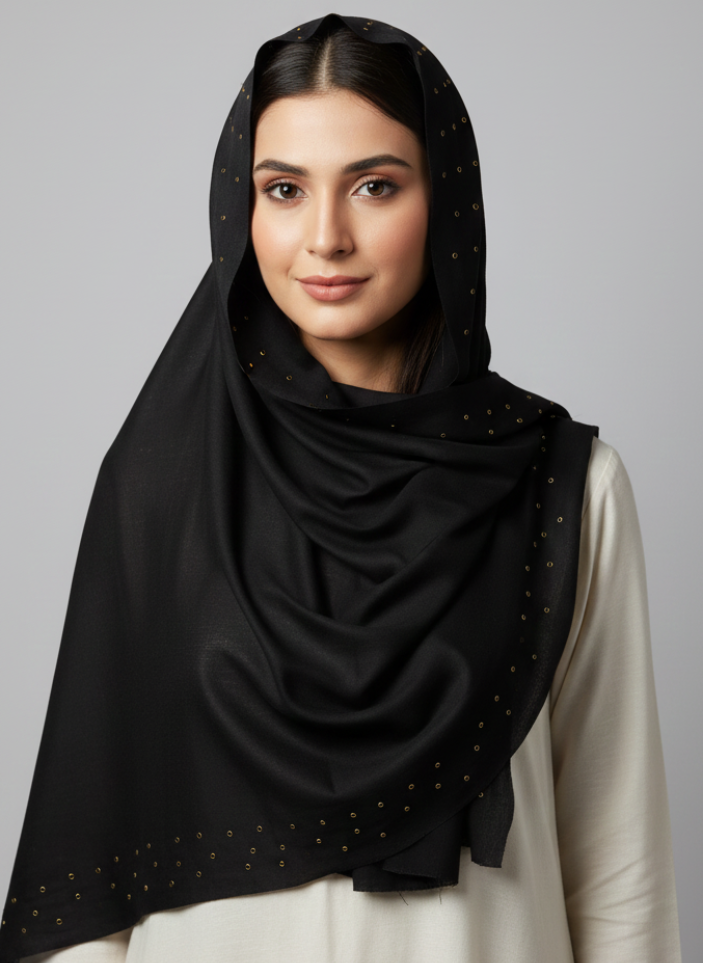 Mix cotton fabric with eyelet design Scarf