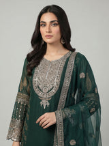 3 pcs chiffon flared gharara party wear.