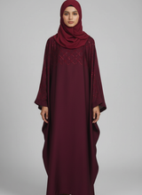 Plain Butterfly Abaya with Stone work