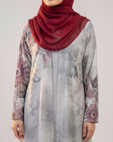 Front closed gown style silky Abaya