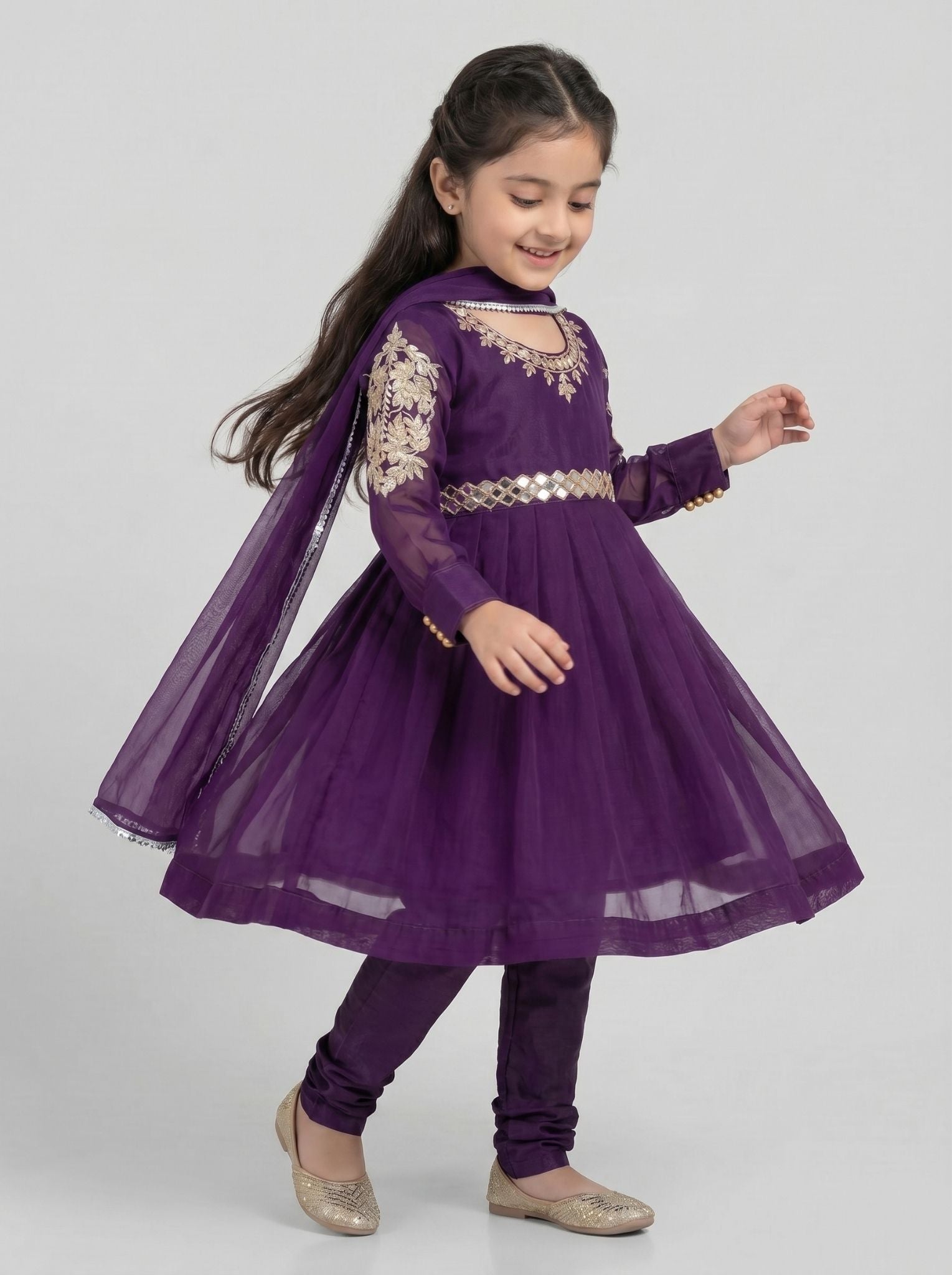 3 pcs chiffon frock.
