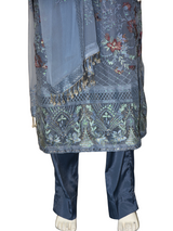 3 pc Pure Chiffon Embroidered Dress