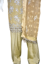 3 pcs soft organza with tilla and Sitara work