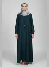 High-quality Nida fabric Abaya with Buttons and Tussles