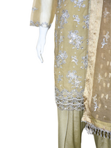 3 pcs soft organza with tilla and Sitara work