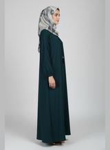 High-quality Nida fabric Abaya with Buttons and Tussles