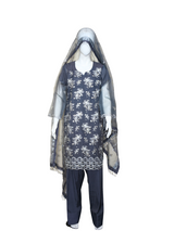 3 pcs soft organza with tilla and Sitara work