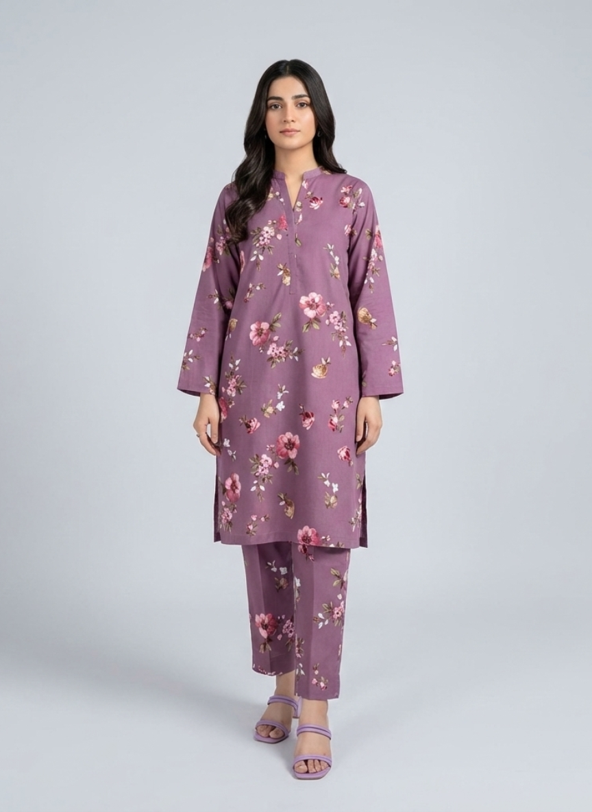 2 Piece Printed Linen Dress