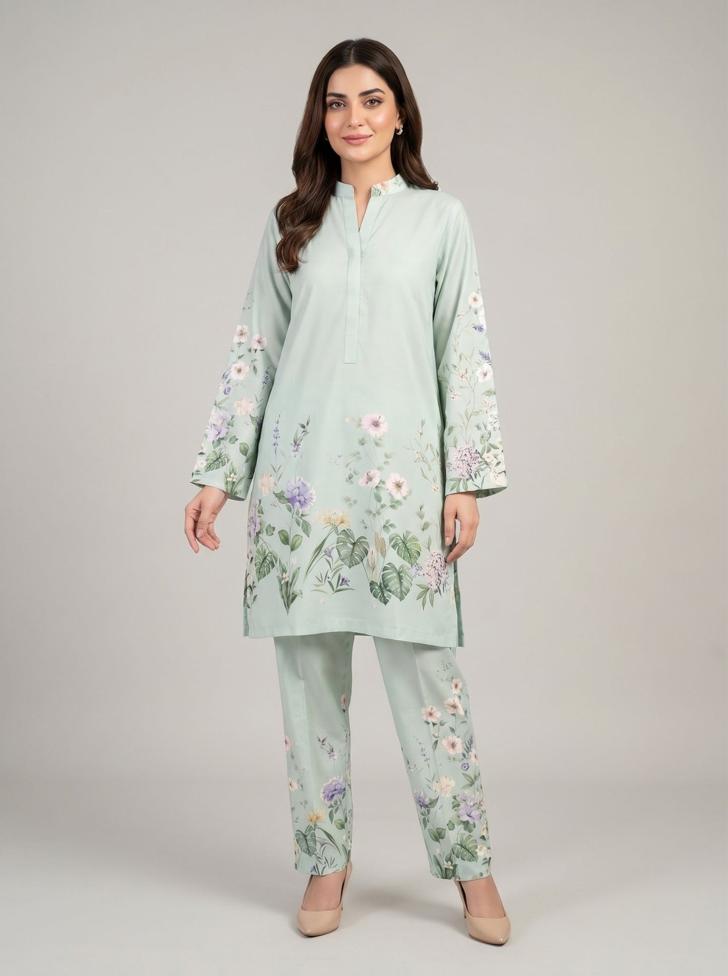 High quality mixed silk 2 pc outift
