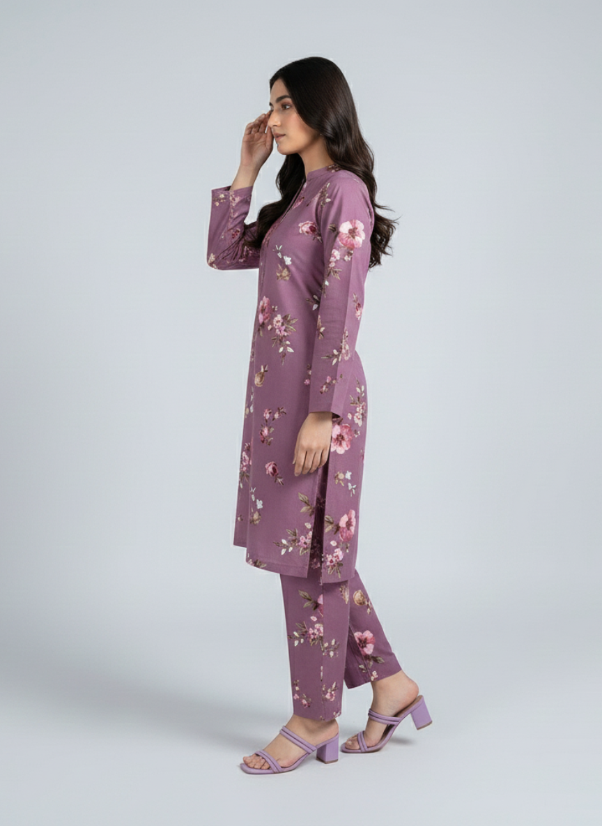 2 Piece Printed Linen Dress