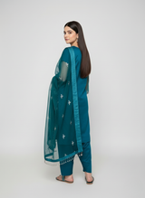 3 pcs soft organza with tilla and Sitara work