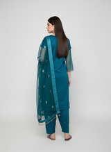 3 pcs soft organza with tilla and Sitara work