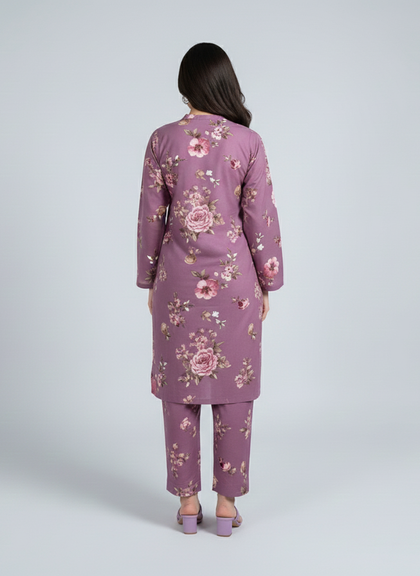 2 Piece Printed Linen Dress