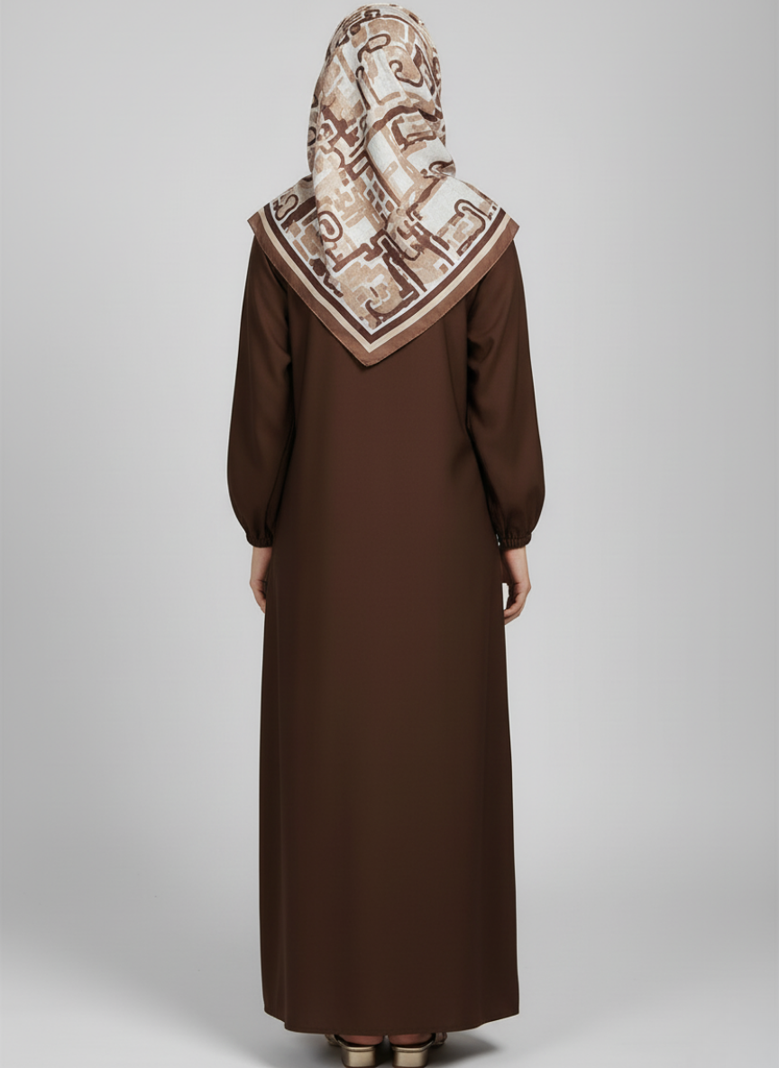High-quality Nida fabric Abaya with Buttons and Tussles