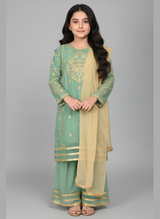 3 pcs chiffon Girls Gharara
