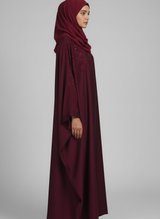 Plain Butterfly Abaya with Stone work
