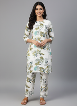2 PC Printed Linen Dress
