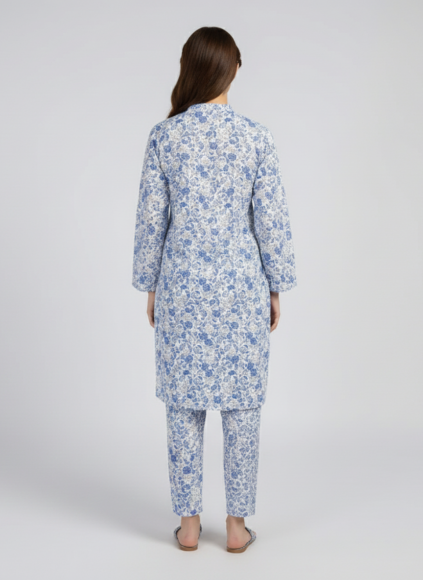 2 Piece Printed Linen Dress