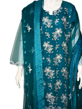 3 pcs soft organza with tilla and Sitara work