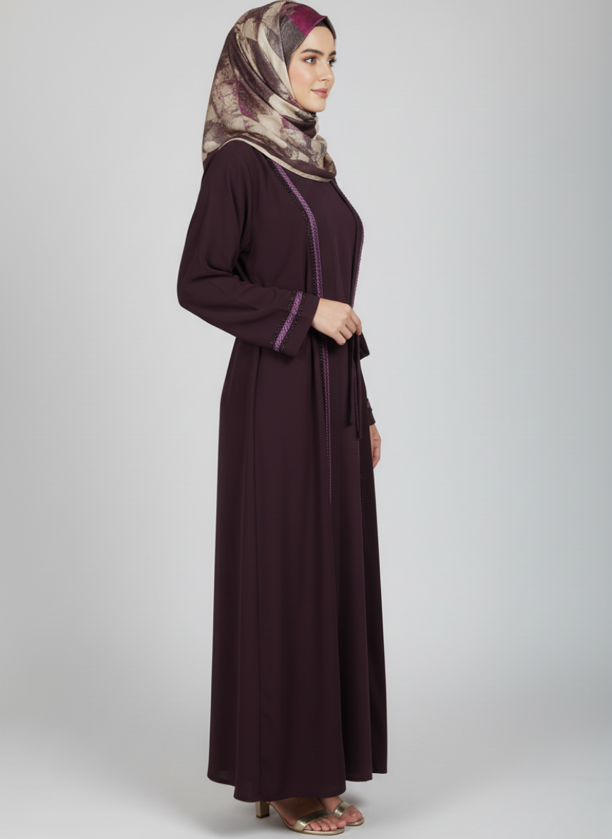 High-quality Nida fabric inner shirt with separate chiffon gown