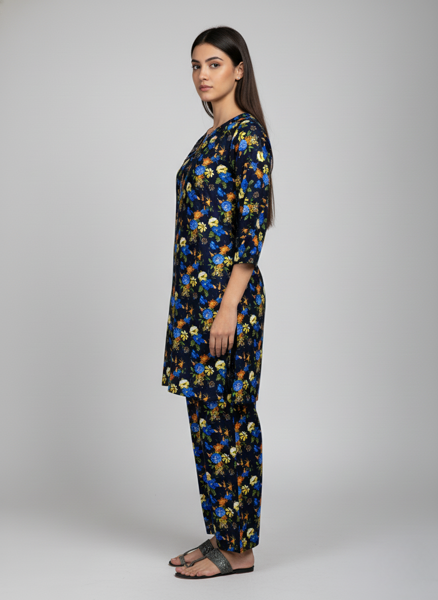 2 pc linen casual dress