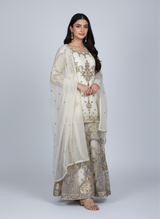 Soft Organza Lehnga with Tilla, Sitara and Thread Work