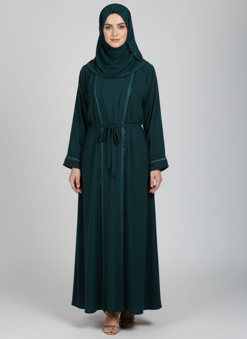 High-quality Nida fabric inner shirt with separate chiffon gown