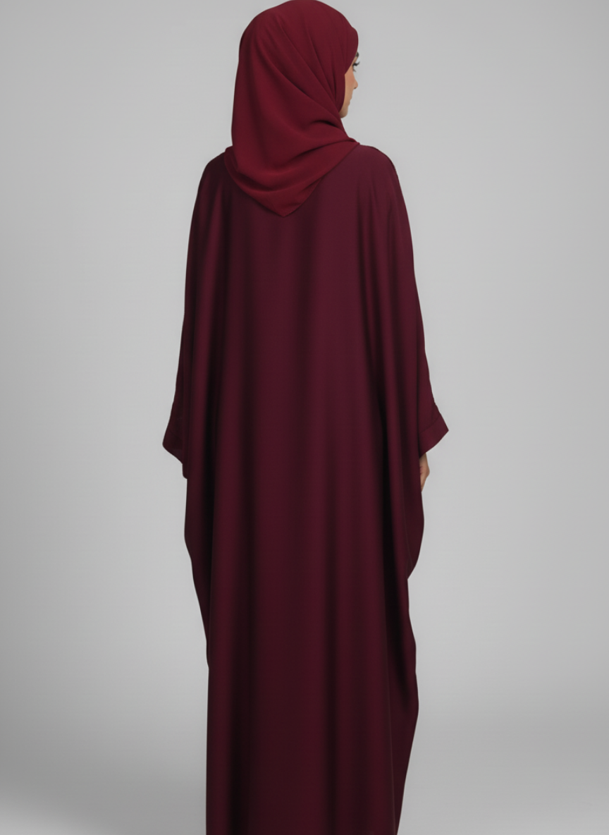 Plain Butterfly Abaya with Stone work
