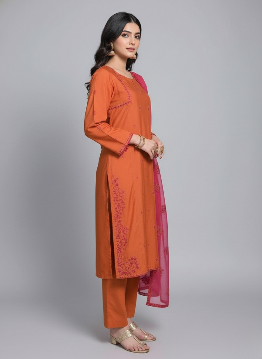 Slub Organza 3pc suit