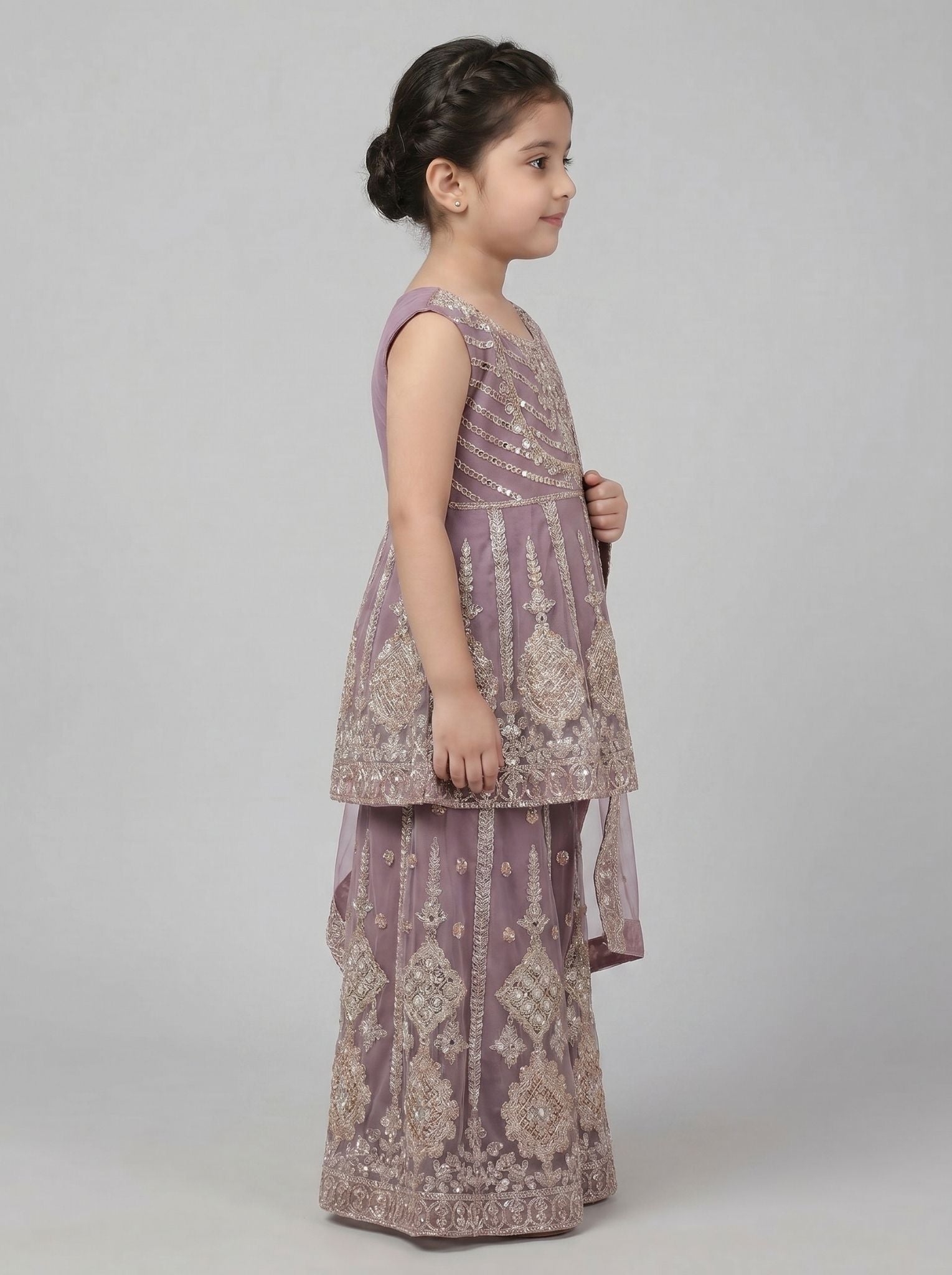 Fancy Sharara outfit on cotton net