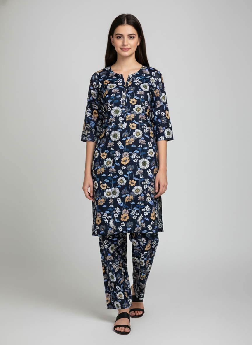 2 pc linen casual dress