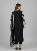 3 pc Embroidered Arabic linen dress