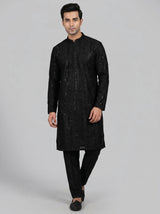 Fancy Kurta Pajama. Sitara and thread work across front and back of Kurta