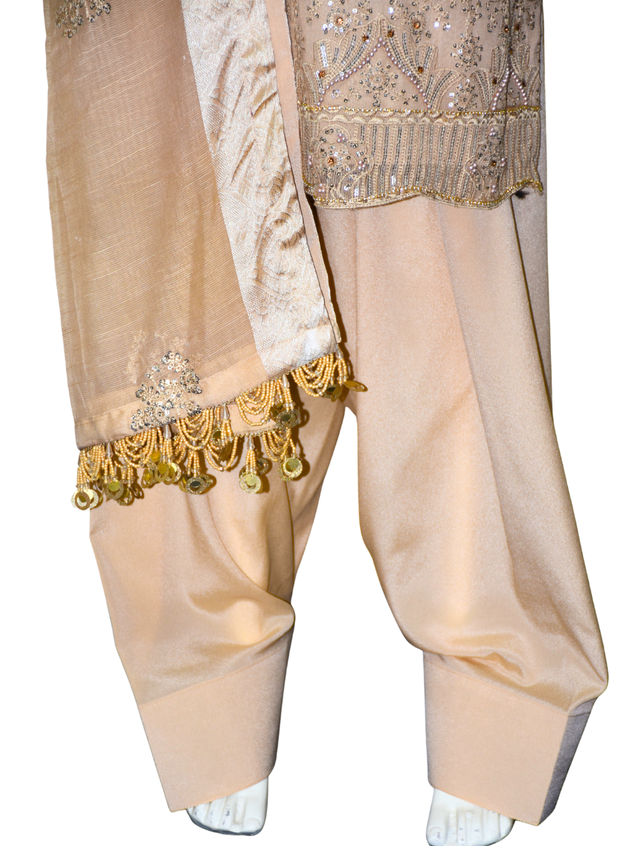 3 pcs Tilla and pearl work dress