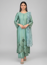 3 pc silk cutwork dress