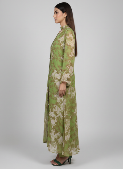 Front open 3 pc Chiffon Gown dress