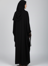 Chiffon butterfly Abaya with separate upper and inner