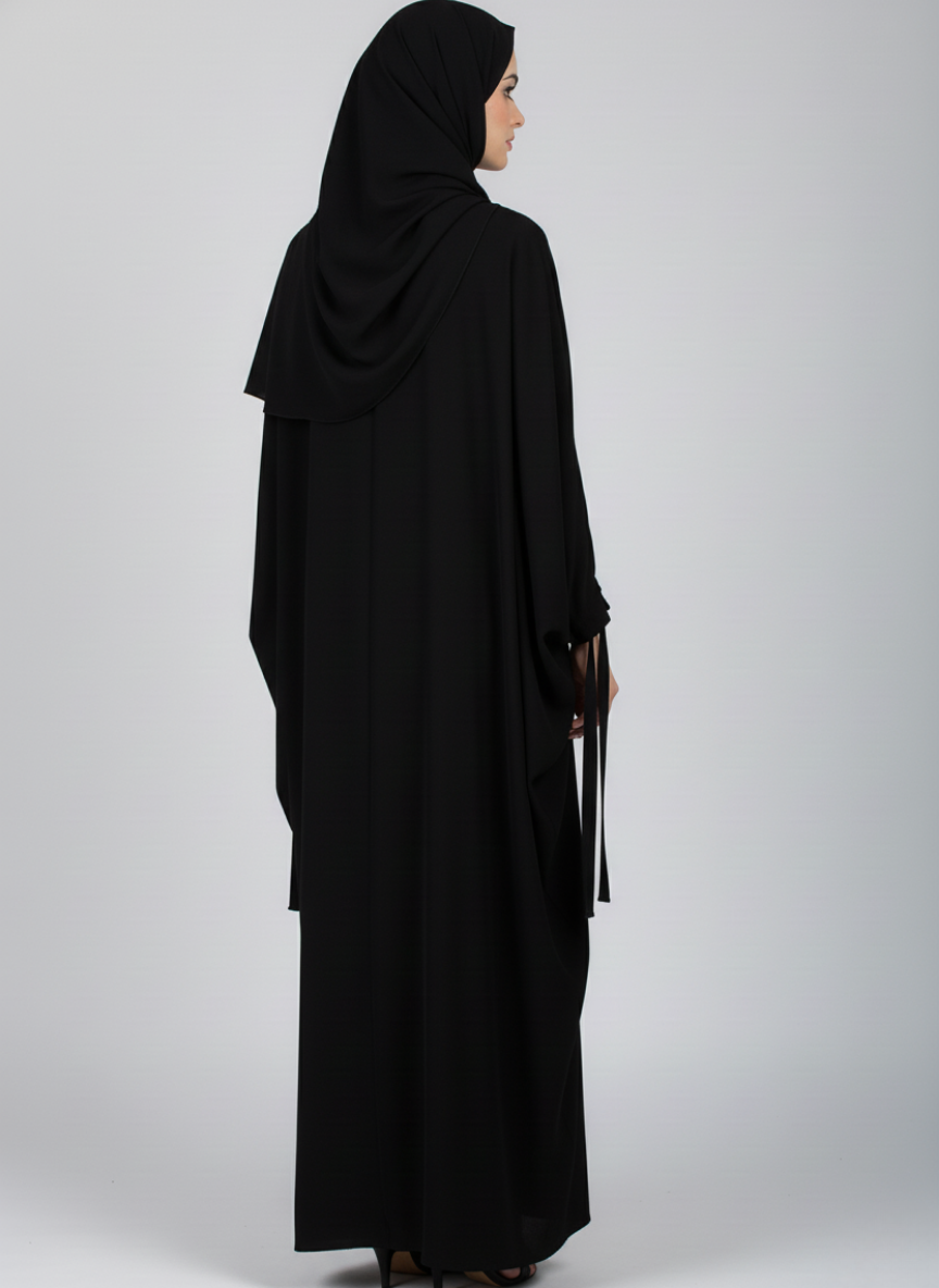 Chiffon butterfly Abaya with separate upper and inner