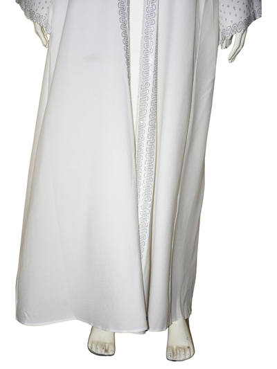 Nida fabric Abaya with Silver stone work